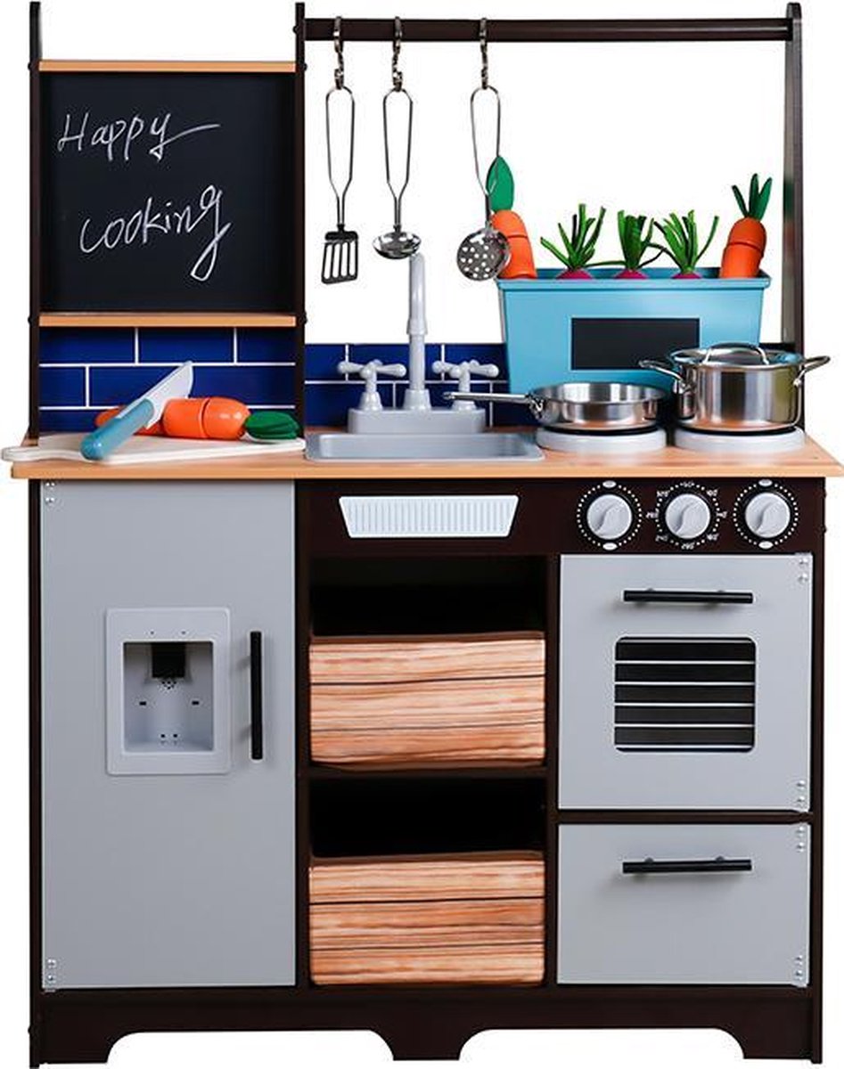 Houten Speelkeuken Krijtbord | Kinderkeuken 83x31x95cm